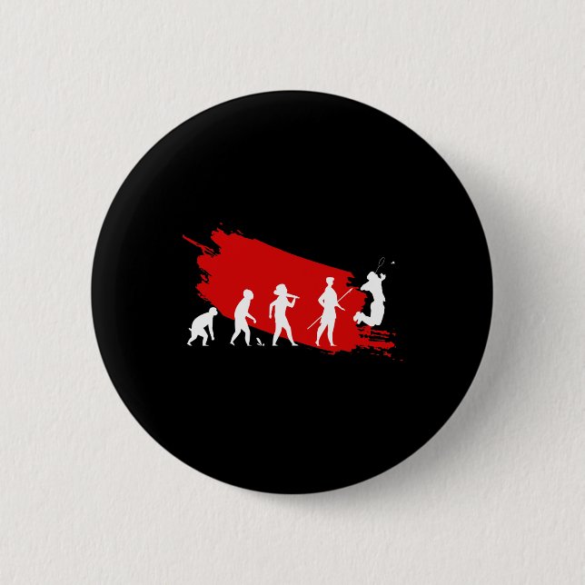 Dminton Player Evolution Funny Sports Coach Graphi 6 Cm Round Badge (Front)