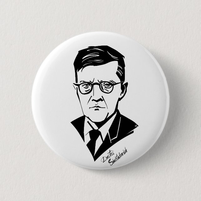 Dmitri Shostakovich 6 Cm Round Badge (Front)