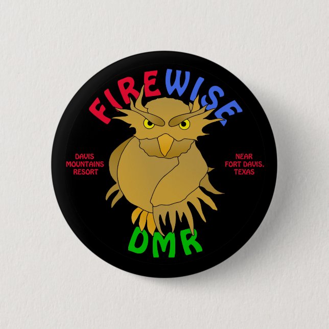 DMR Firewise Owl buttons & more (black) (Front)