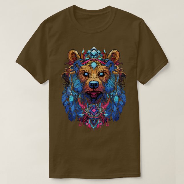 DMT Art Psychedelic Bear T-Shirt (Design Front)