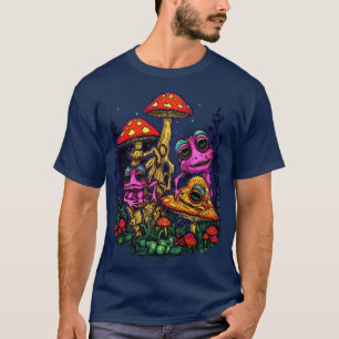 DMT Art Style Shroom Frogs 6 T-Shirt