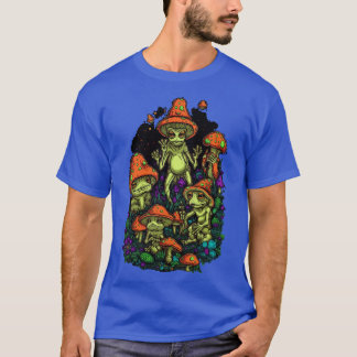 DMT Art Style Shroom Frogs 7 T-Shirt