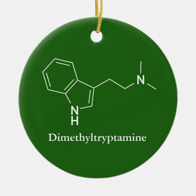 DMT Dimethyltryptamine Molecule Chemistry Ceramic Tree Decoration (Front)