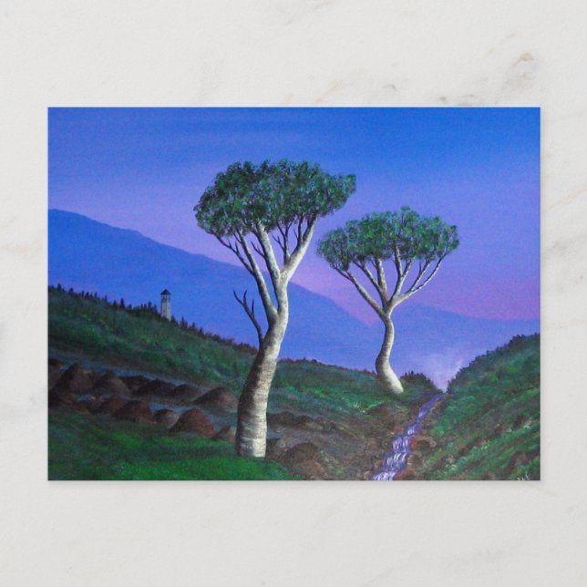 DMZ Korea Military Watchtower Stream Mountains Postcard (Front)