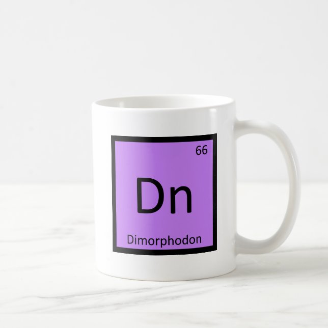 Dn - Dimorphodon Dinosaur Chemistry Symbol Coffee Mug (Right)