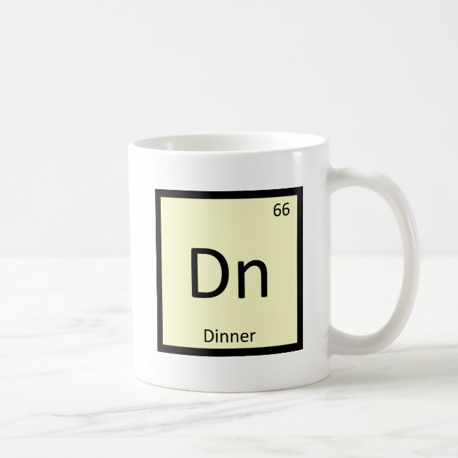 Dn - Dinner Chemistry Periodic Table Symbol Coffee Mug (Right)