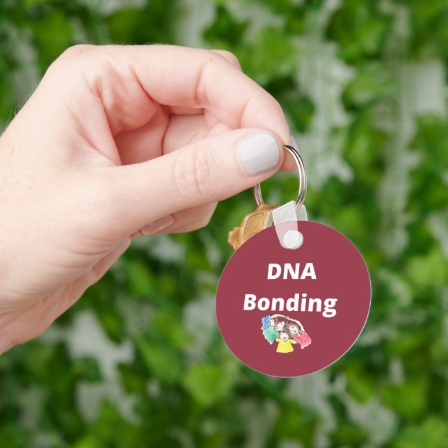 DNA Bonding Aluminium Circle Keychain (Hand)