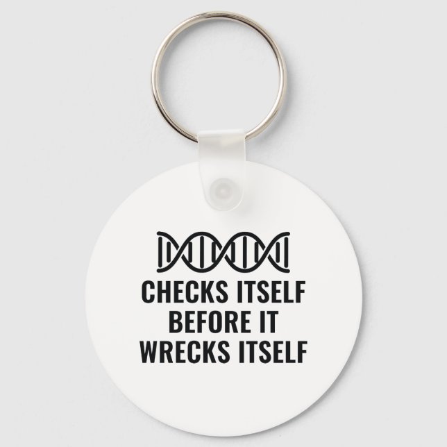 DNA Checks Itself Key Ring (Front)