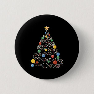 Dna Christmas Tree Funny Science Puns Christmas Te 6 Cm Round Badge