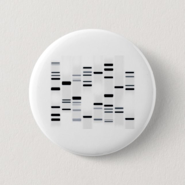 DNA Code Art Black on White 6 Cm Round Badge (Front)