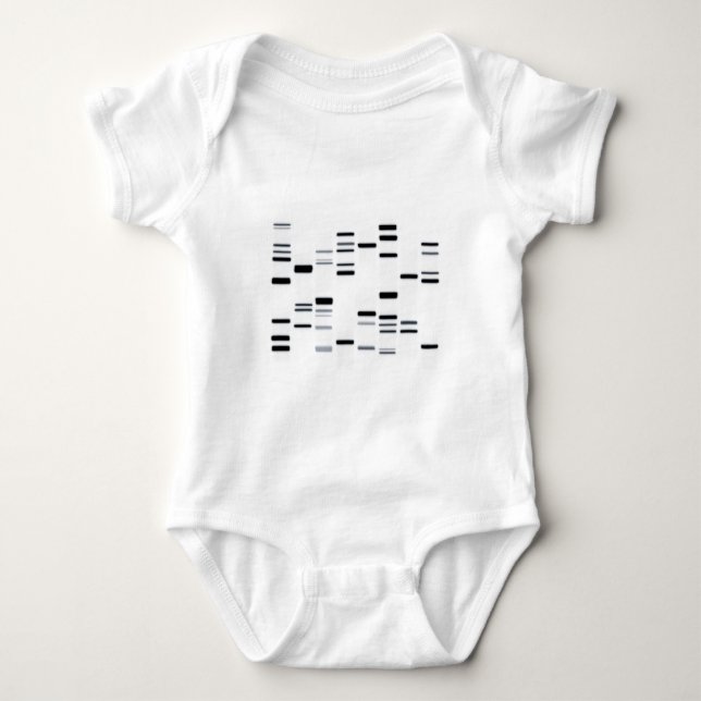 DNA Code Art Black on White Baby Bodysuit (Front)