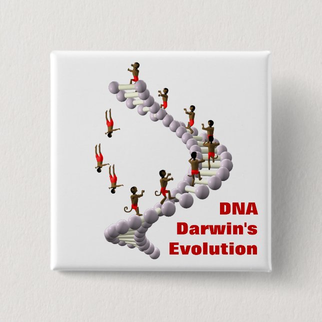 DNA Darwin's Evolution 15 Cm Square Badge (Front)