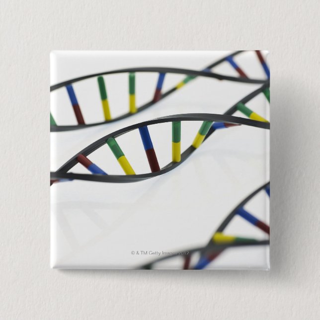 DNA (deoxyribonucleic acid) molecules. 15 Cm Square Badge (Front)
