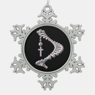 DNA: Directed Evolution Snowflake Pewter Christmas Ornament