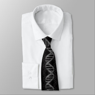 DNA Double Helix Black Tie