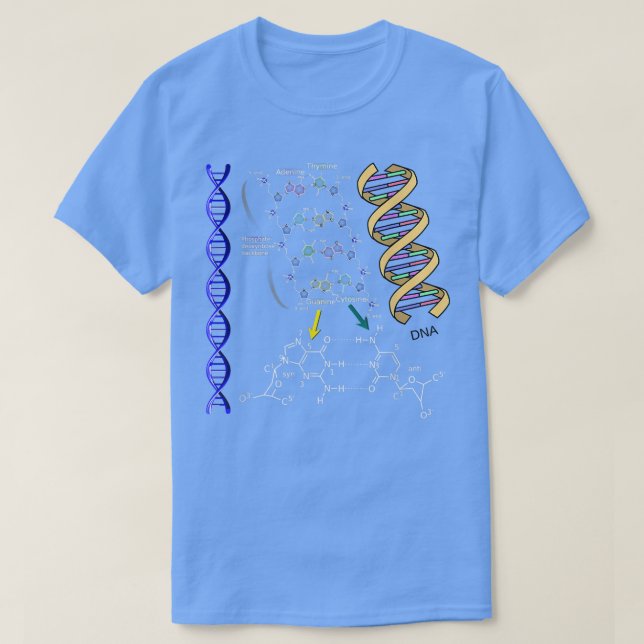 DNA Double-Helix Chemical Formula Molecules Scienc T-Shirt (Design Front)