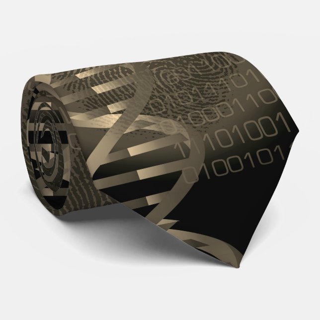 DNA Fingerprint Vintage Science Tie (Rolled)