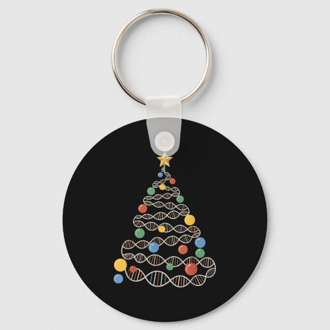 Dna Helix Christmas Tree Scientist Biology Science Key Ring (Front)