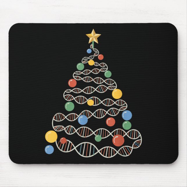 Dna Helix Christmas Tree Scientist Biology Science Mouse Pad (Front)