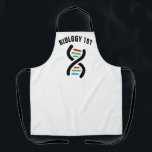DNA Helix Design Science Apron<br><div class="desc">DNA Helix Design Science Apron with customisable text and background colour.</div>