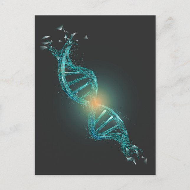 DNA Helix Genetics Deoxyribonucleic Acid Molecule Postcard (Front)