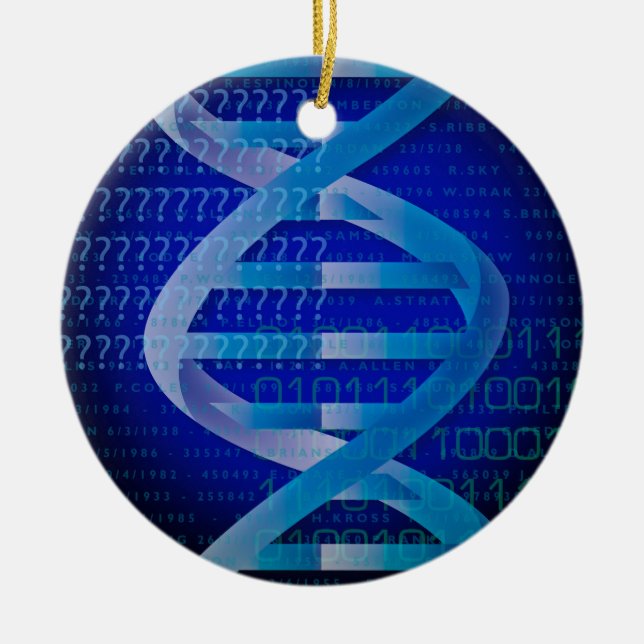 DNA ID Blue Medical Science Ceramic Tree Decoration (Front)