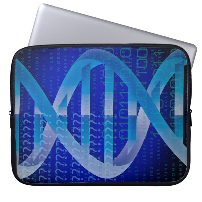 DNA ID Blue Science Laptop Sleeve (Front)