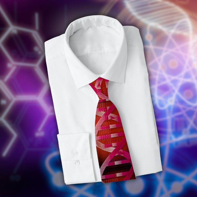 DNA ID Red Medical Science Geek Neck Tie (DNA ID Red Medical Science Geek Neck Tie)