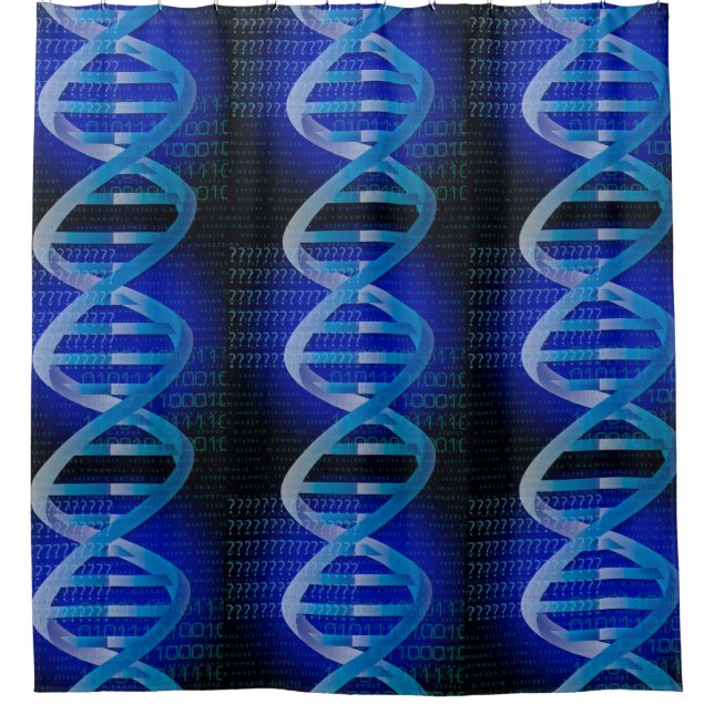 DNA ID Science Blue Shower Curtain (Front)
