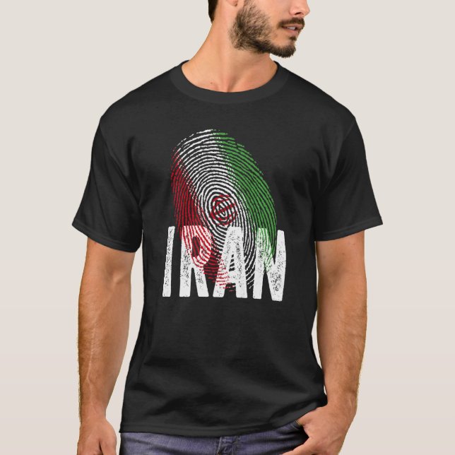 DNA Iranian Proud Iranian Cool Iran Flag T-Shirt (Front)