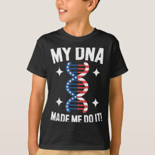 DNA Made Do American Flag Patriotic Genetics T-Shirt