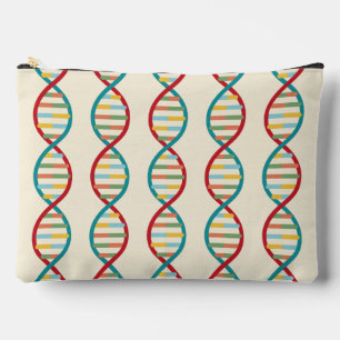 ​​DNA Mid Century Modern STEM Biology Stripe cream Accessory Pouch