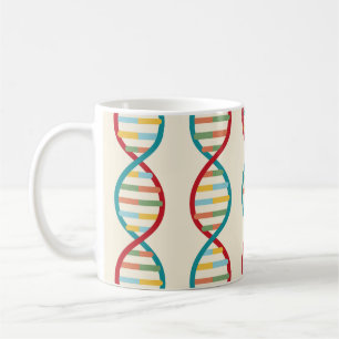DNA Mid Century Modern STEM Biology Stripe cream Coffee Mug