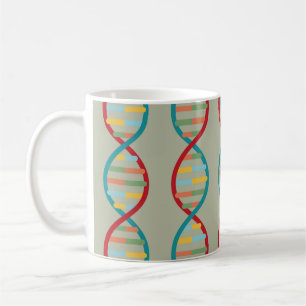 DNA Mid Century Modern STEM Biology Stripe green Coffee Mug