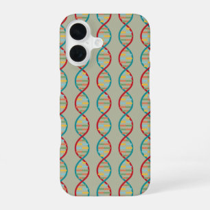 DNA Mid Century Modern STEM Biology Stripe green iPhone 16 Case