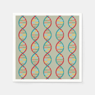 DNA Mid Century Modern STEM Biology Stripe green Napkin