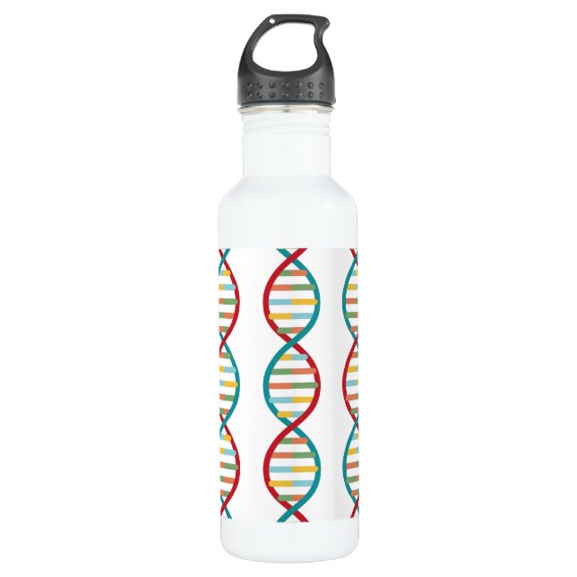 ​​DNA Mid Century Modern STEM Biology Stripe white 710 Ml Water Bottle (Front)