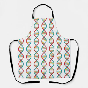​​DNA Mid Century Modern STEM Biology Stripe white Apron