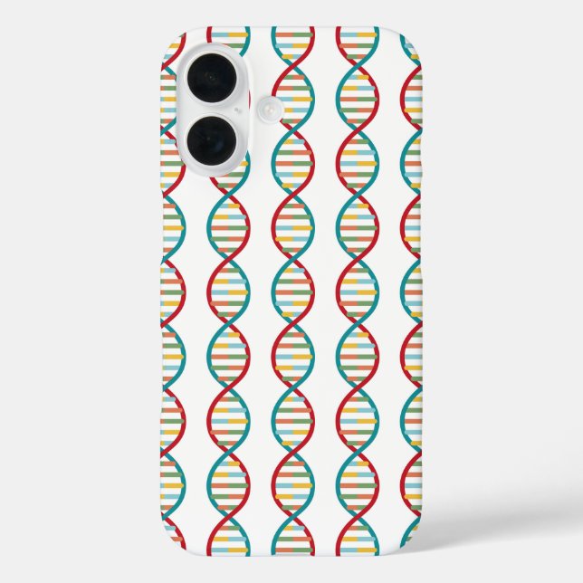 ​​DNA Mid Century Modern STEM Biology Stripe white Case-Mate iPhone Case (Back)