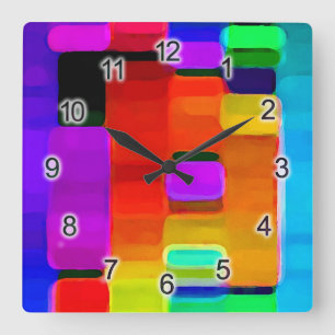 DNA of Colour Square Wall Clock