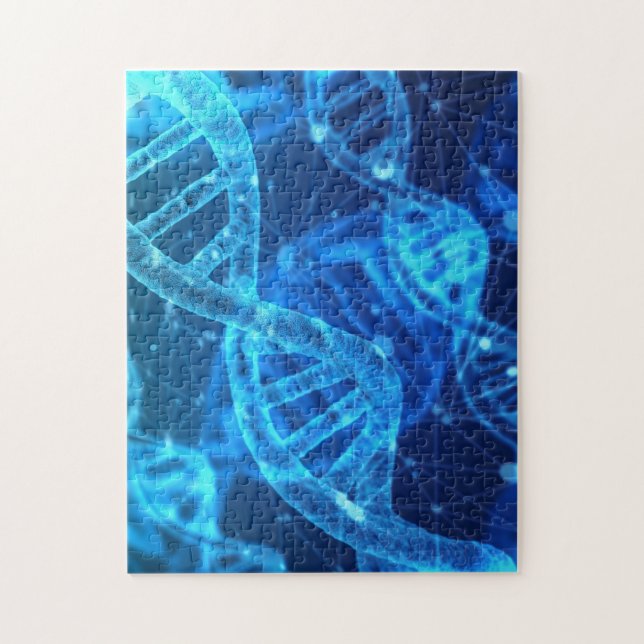 DNA science blue black cg microscope Jigsaw Puzzle (Vertical)
