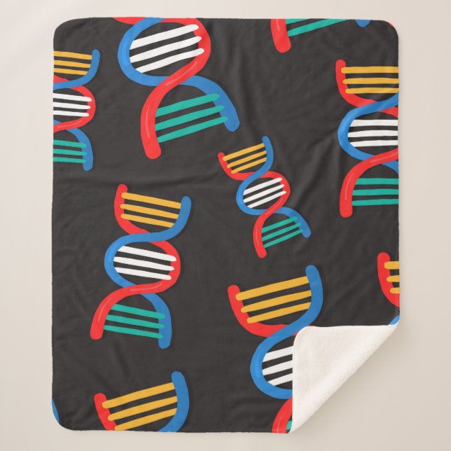 dna strands pattern sherpa blanket (Front)
