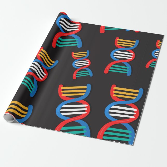 dna strands pattern wrapping paper (Unrolled)