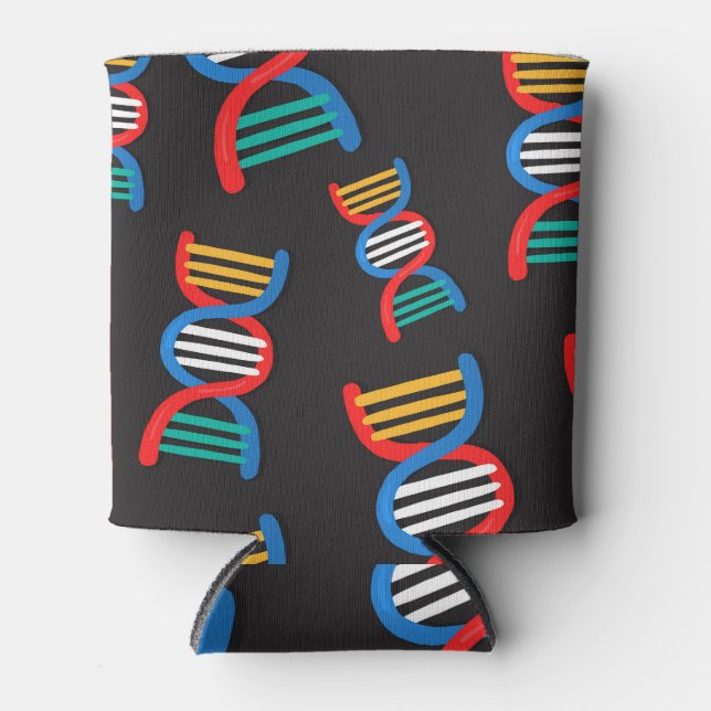 DNA strands, scientific pattern design. Can Cooler (Front)