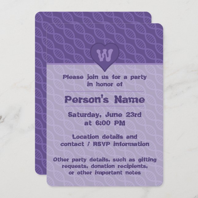 DNA Stripes Party Invitation (Front/Back)