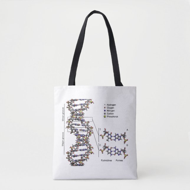 DNA Structure Deoxyribonucleic Acid Bases Diagram  Tote Bag (Front)