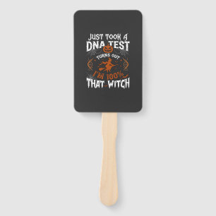 Dna Test Witch Halloween Pumpkin Spider Web Hand Fan