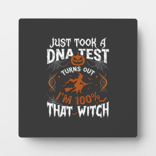 Dna Test Witch Halloween Pumpkin Spider Web Plaque