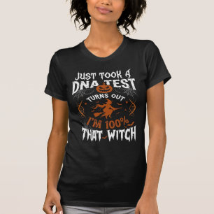 Dna Test Witch Halloween Pumpkin Spider Web T-Shirt