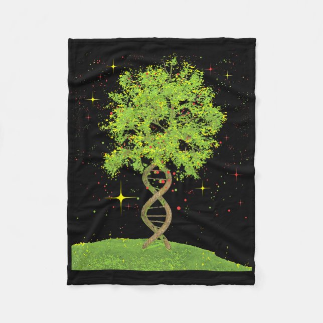 Dna Tree - Biologist Biology Student Science Earth Fleece Blanket (Front)